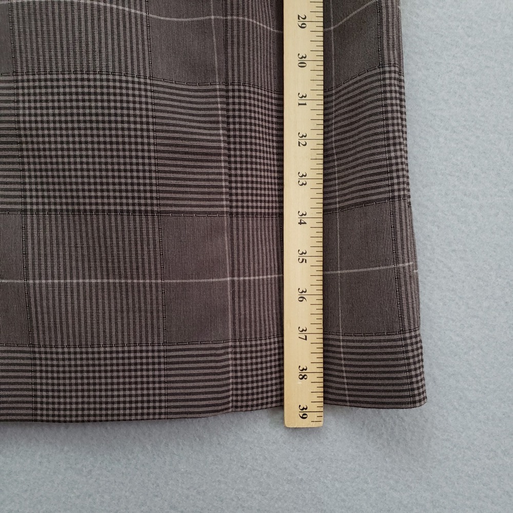 H&M 6 Sheath Dress Brown Glen Plaid Boat Neck Sleeveless Retro Academia Preppy - Picture 9 of 16